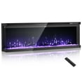 thumbnail image 1 of VEVOR 60 inch Electric Fireplace, Three-Sided Glass Wall Mounted Recessed Fire Place with Remote Control, Timer, 1500W, Adjustable Flame Color Brightness,Overheat Protection, for Living Room,Bedroom, 1 of 9