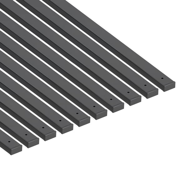 VEVOR 61 Pack Deck Balusters, 36 in Galvanized Steel Railing Spindles, Hollow Rectangle Metal Decking Stair Balusters with Pre-Drilled Hole, End Caps, Screws, for Deck, Porch & Stair Railing, Black