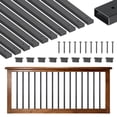 thumbnail image 1 of VEVOR 61 Pack Deck Balusters, 36 in Galvanized Steel Railing Spindles, Hollow Rectangle Metal Decking Stair Balusters with Pre-Drilled Hole, End Caps, Screws, for Deck, Porch & Stair Railing, Black, 1 of 8