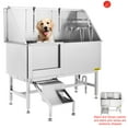 thumbnail image 1 of VEVOR 62 inch Professional Dog Grooming Tub Stainless Steel Pet Bathing Tub Left Door Large Dog Wash Tub with Faucet Walk-in Step Accessories Dog Washing Station Pet Bath Tub, 1 of 10