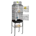 thumbnail image 1 of VEVOR 64" Open Top Large Bird Cage, Flight Parrot Cage with Detachable Rolling Stand, Removable Tray & Feed Doors, Birdcage with Swing for Parakeets Cockatiels Lovebirds Finches, 1 of 9
