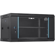 VEVOR 6U Wall Mount Network Server Cabinet, 15.5 Deep, Server Rack Cabinet Enclosure, 200 lbs Max. Ground-mounted Load Capacity, with Locking Glass Door Side Panels, for IT Equipment