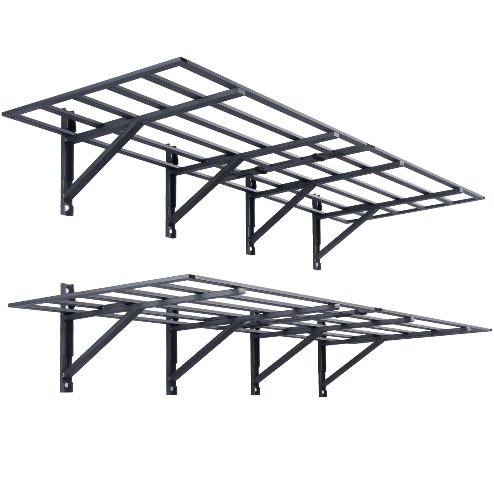 Heavy Duty Black Steel Wall Mounted Garage Shelving 2-Pack