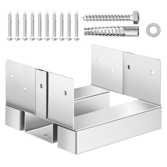 VEVOR 6x6 Post Base 10 Pcs,Inner Size 5.49x5.57inch/139.5x141.5mm Concrete Post Anchor,Heavy-Duty Zinc-Plated Carbon Steel Posts Brackets with 1 Inch Standoff Elevation