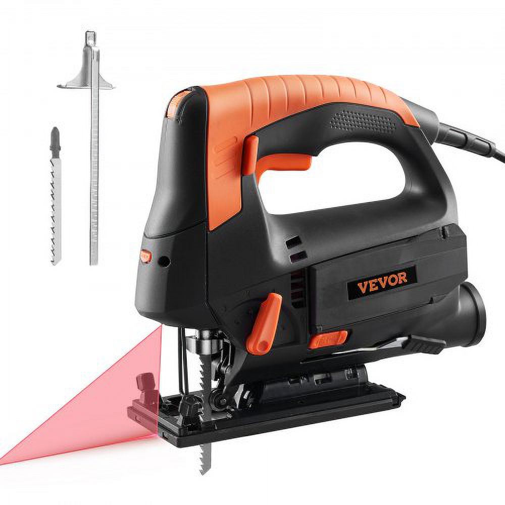 VEVOR 7.2amp Jig Saw 800w, 4Stage Orbital 045° Bevel Curved Cutting, 6 Variablespeed Jigsaw