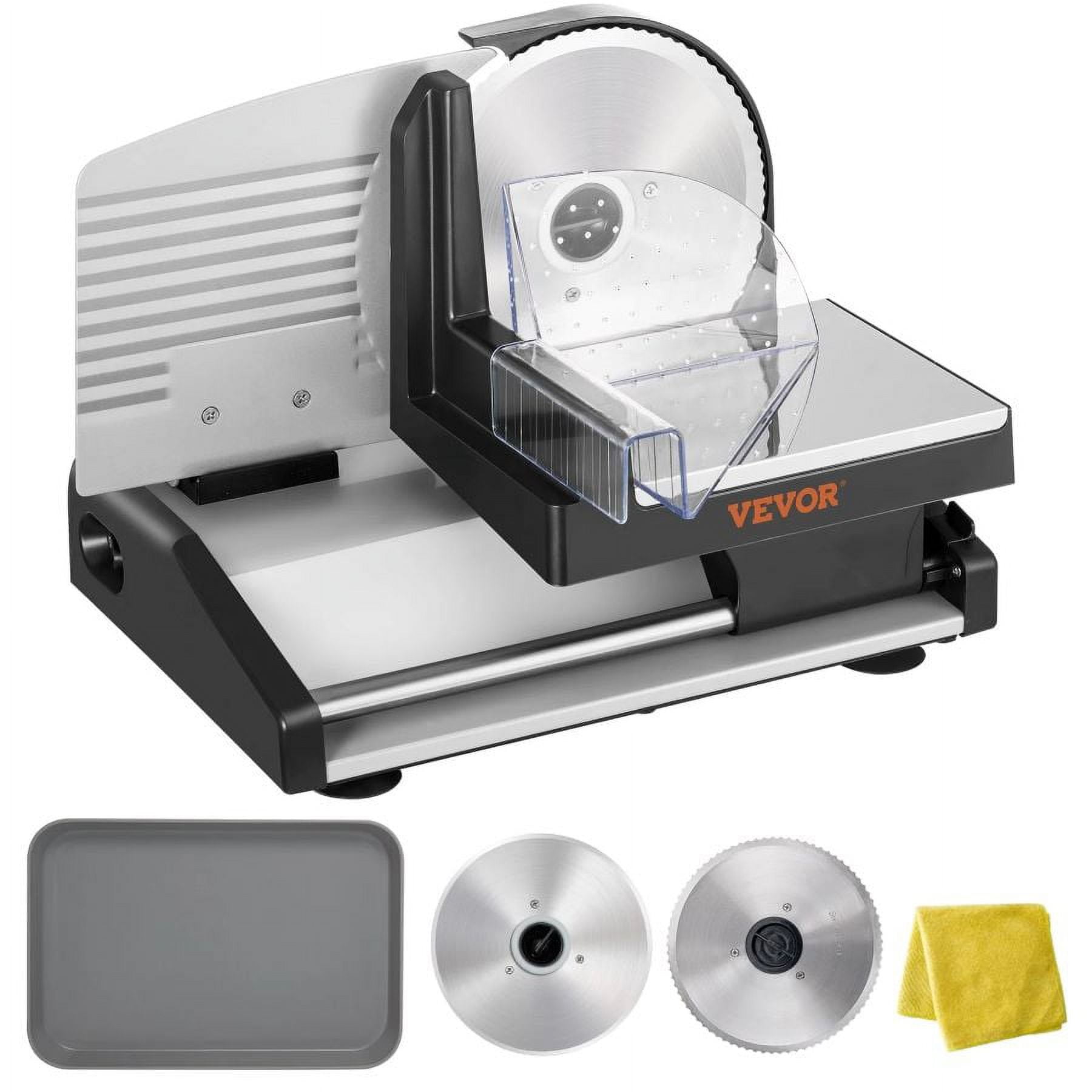 VEVOR 7.5" Silver Electric Meat Slicer with Blade Guard