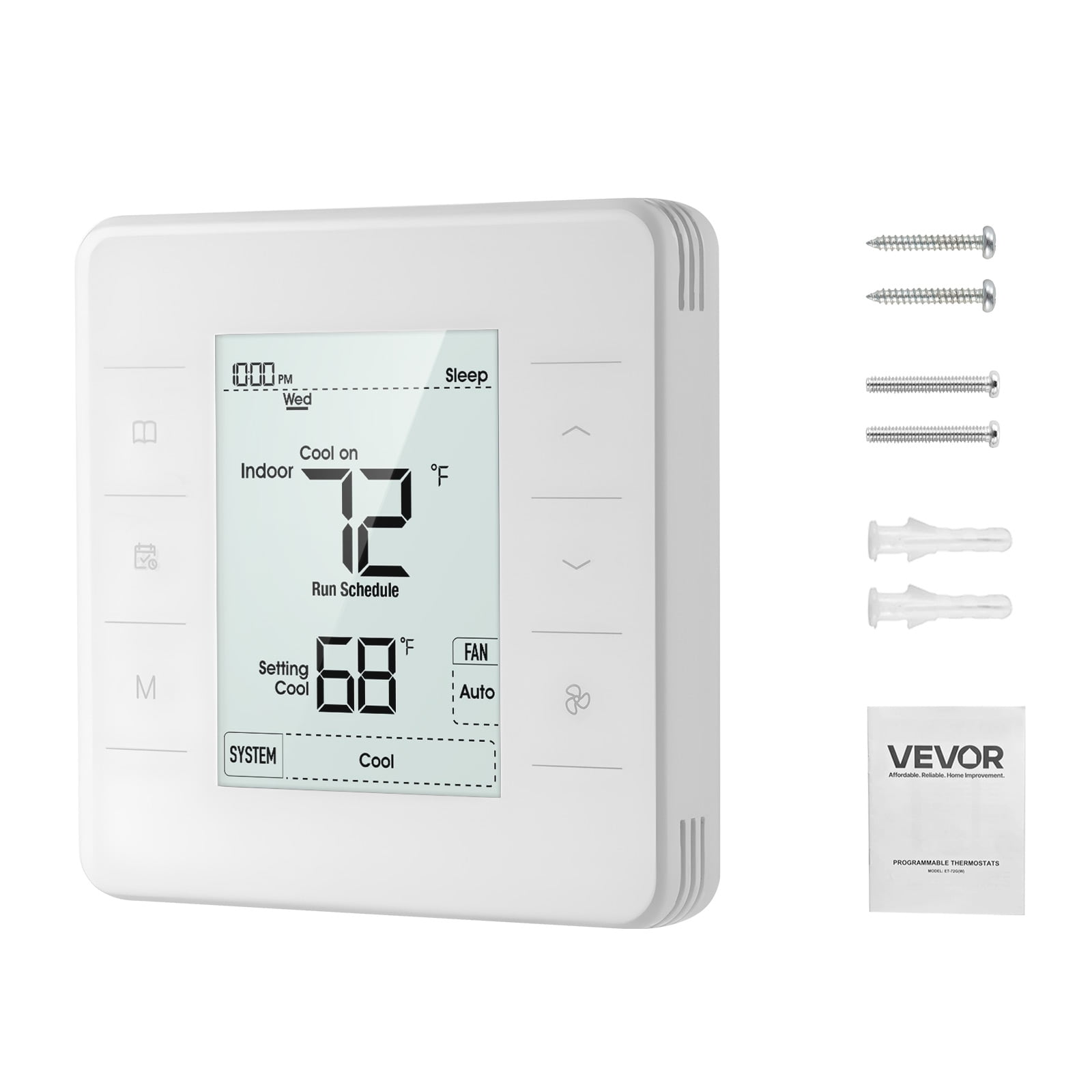 View of VEVOR 7-Day Programmable Thermostat, Home Thermostats for Heat Pump,Air ...