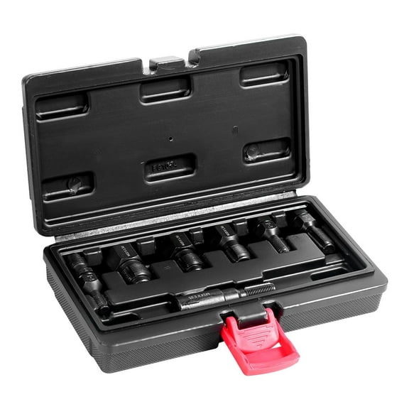 VEVOR 7-Piece Thread Chaser Set, Metric Thread Restorer Tool M10 M12 M14 M18 M20 M22, Rethreading Tool Kit with Storage Case, Heat Treated Carbon Steel, for Automotive Thread Repair Applications