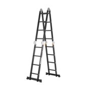VEVOR 7-in-1 Multi-Purpose Folding Ladder – 4-Step, 15.5 ft Reach Height with Scaffolding Plank
