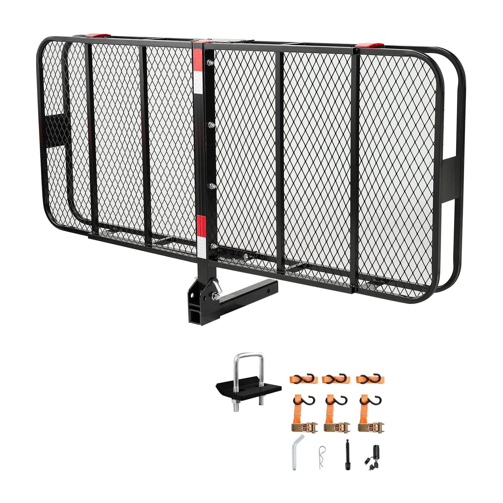 VEVOR  Hitch Cargo Carrier,70" x 30" x 6", 500 lbs Capacity Hitch Cargo Carrier with Nighttime Reflective Reminder, Folding Hitch Mount Cargo Carrier with Hitch Lock for 2" Receiver, Fit for SUVs