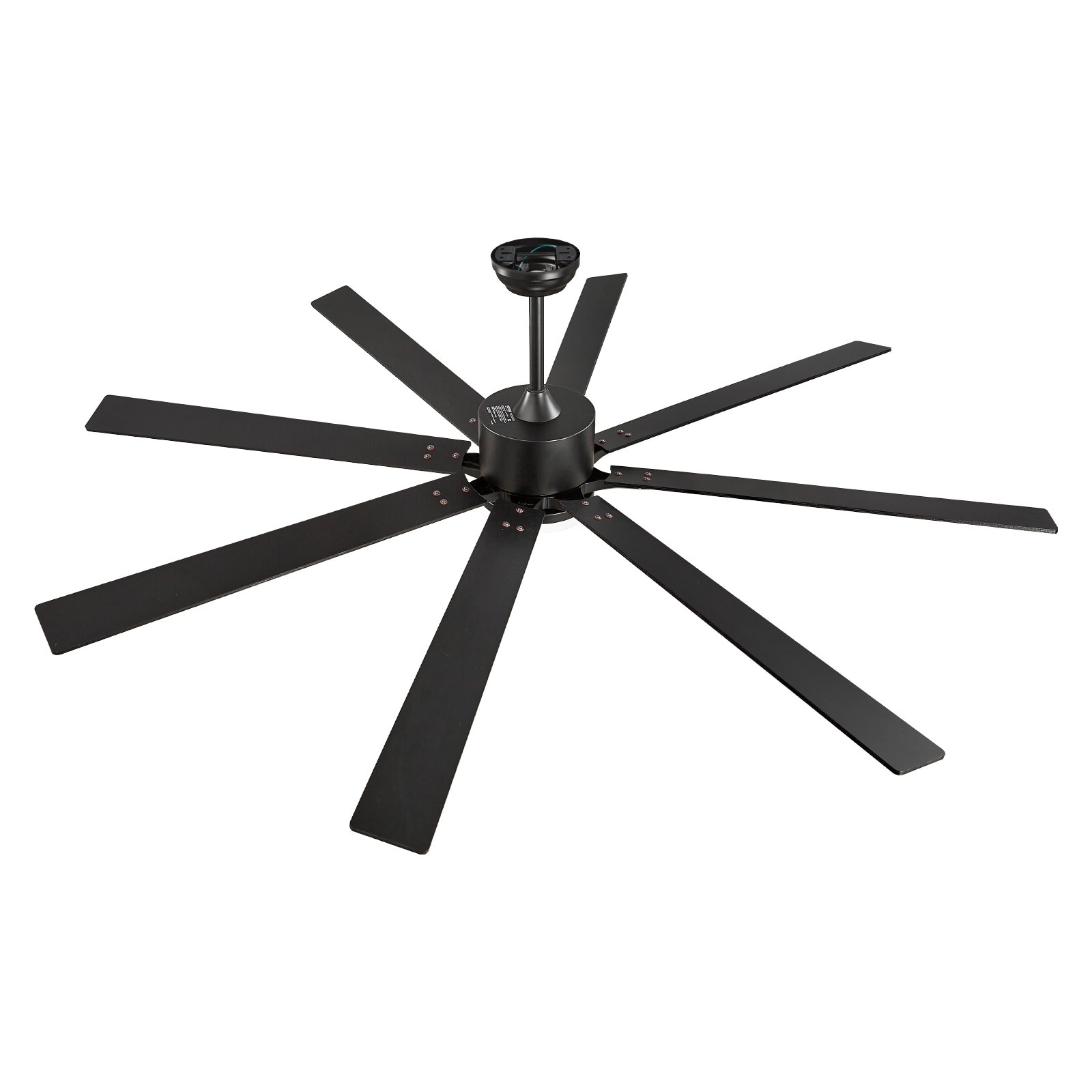 VEVOR 72-Inch Ceiling Fan with Light and Remote Control 6-Speed Reversible Motor Black Finish