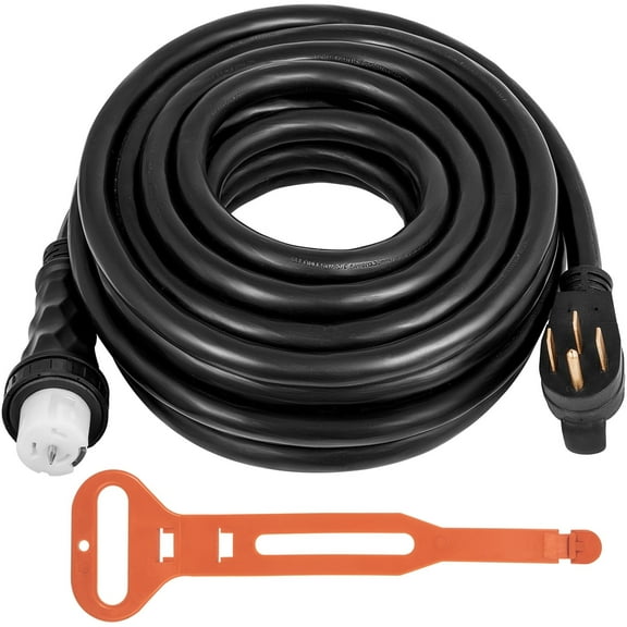 VEVOR 75FT 50A Generator Extension Cord, Heavy Duty Power Cable, 125/250-Volt, 14-50P to CS6364 Locking Connector