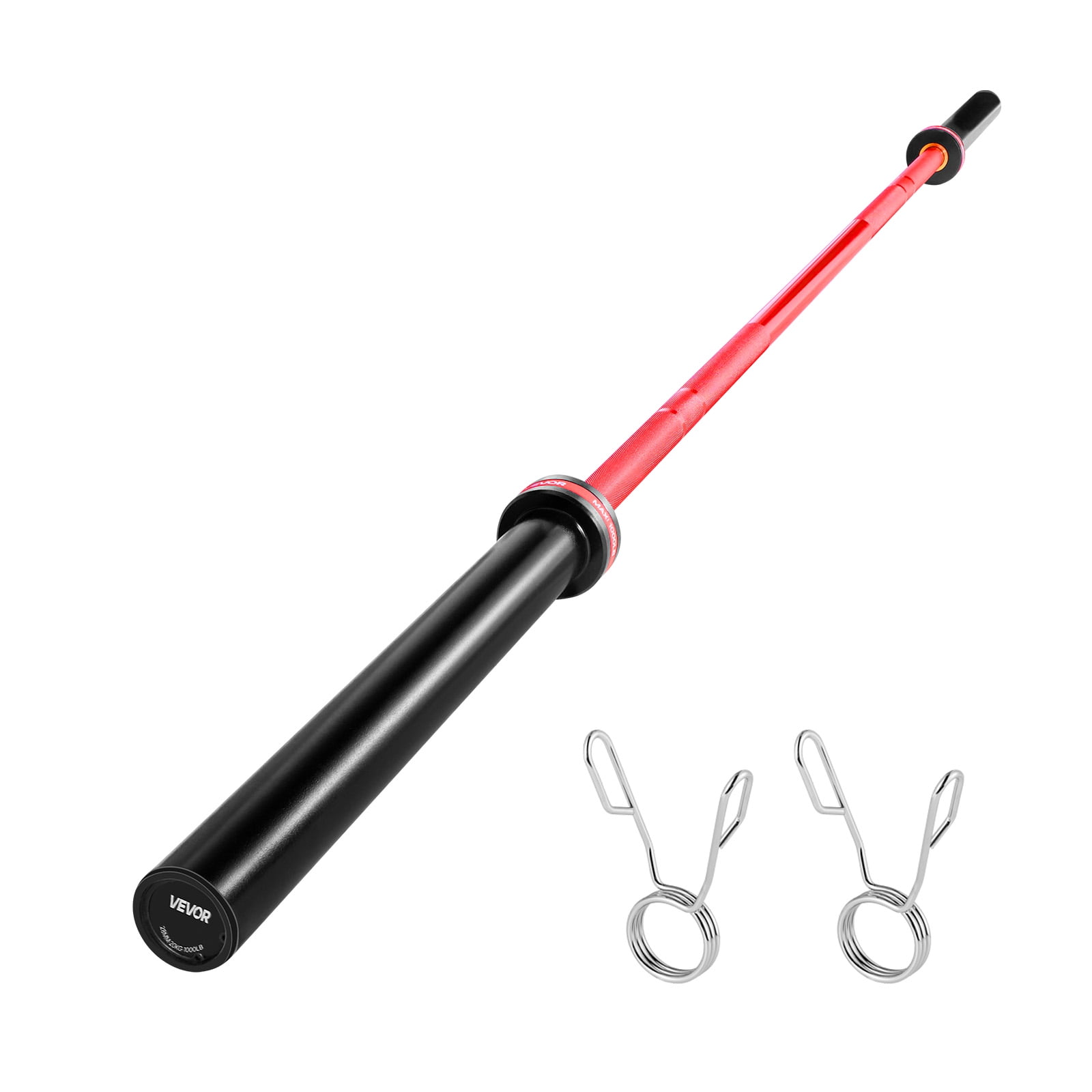 VEVOR 7FT Barbell Bar, Fits 2-Inch Weight Plates, Barbell Bar with Knurled Grip for Strength Training, Weightlifting, Squat, Deadlift, Bench Press, Curl, Overhead Press, 1000lbs/453kg Capacity