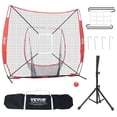 thumbnail image 1 of VEVOR 7x7 ft Baseball Softball Practice Net, Portable Baseball Training Net for Hitting Batting Catching Pitching, Backstop Baseball Equipment with Bow Frame, Carry Bag, Strike Zone,Ball,Batting Tee, 1 of 9