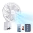 thumbnail image 1 of VEVOR 8.5 in Wall Mount Fan, Oscillating Hanging Fan with Remote Control, 10 ft Powerful Airflow, DC Motor, 4 Speeds & Timer, Auto 90° Horizontal & Manual Vertical Tilt, Ideal for Home, Office, RV, 1 of 9