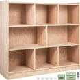 thumbnail image 1 of VEVOR 8 Grids Classroom Storage Cabinet, Preschool Storage Shelves, Wooden Toys Books Classroom Storage Cabinet, 36" High, Wood Color, 1 of 9