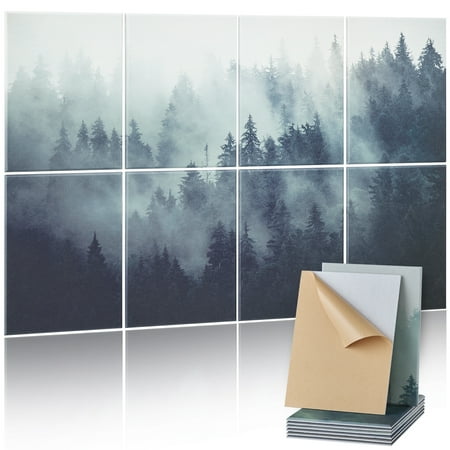 VEVOR 8 Pack Art Acoustic Panels, 63 x 23.62 x 0.4 inch Soundproof Wall Tiles, Self Adhesive Decorative Sound Dampening Absorbing Boards for Home, Office, Studio, Gaming Room,Theater,Forest