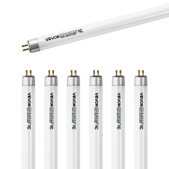 VEVOR 8 Pack T5 Fluorescent Light Bulbs, 21-Inch Linear, Fluorescent Tube Lamp with 3000K Warm White, 13 Watts, G5 Bi-Pin Base, 1100 Lumens, Replacement Bulb, for Under Cabinet Counter Fixture