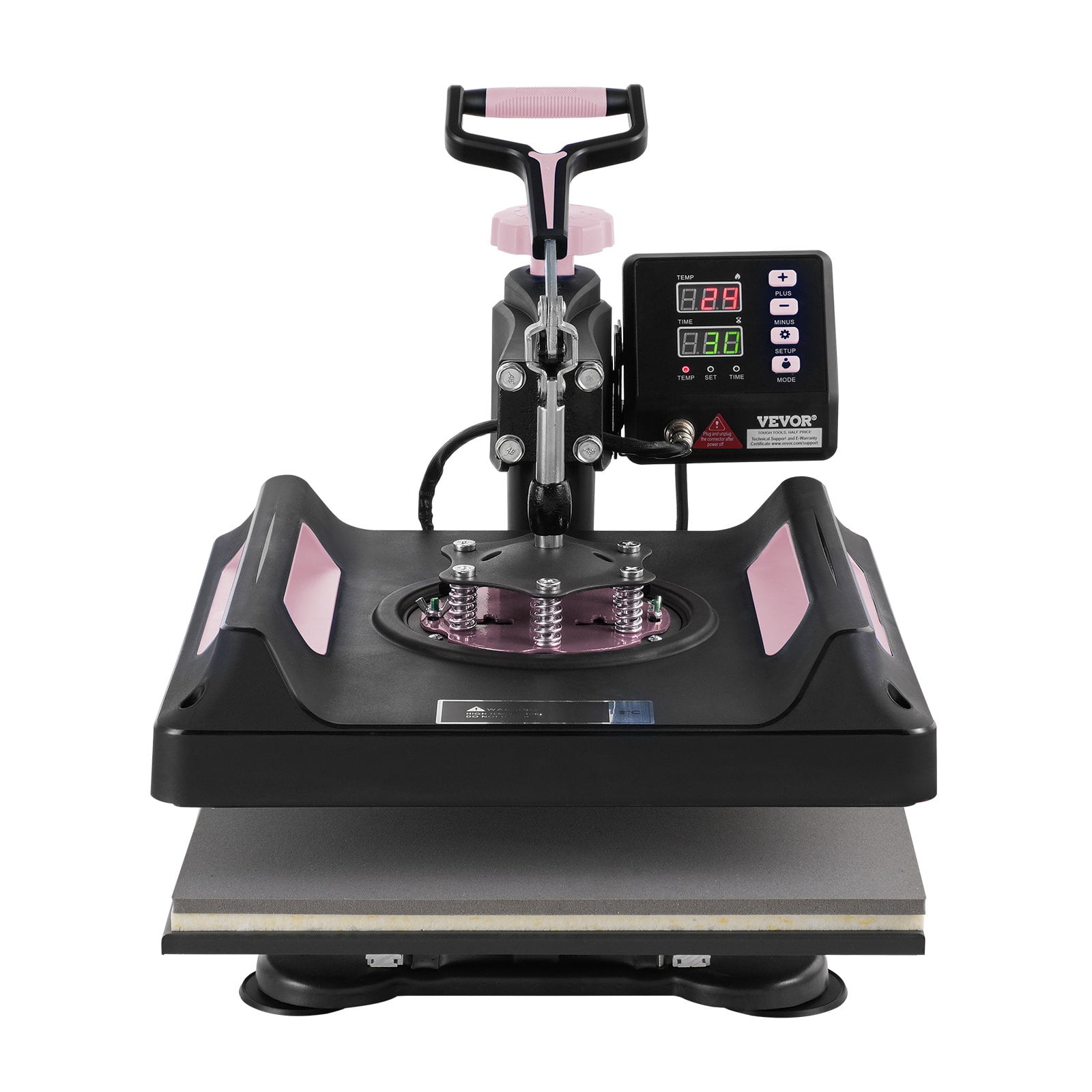 VEVOR 8 in 1 Heat Press Machine 15x15 in 30oz Tumbler Press T-Shirts Black