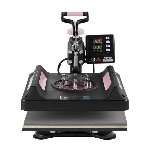 VEVOR 8 in 1 Heat Press Machine 15x15 in 30oz Tumbler Press T-Shirts Black