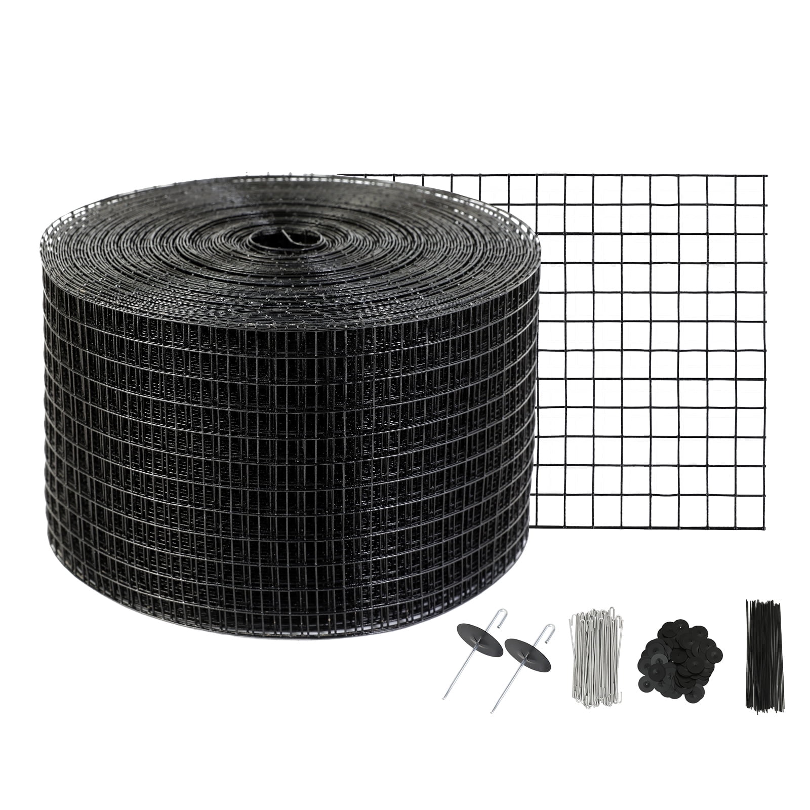 VEVOR 8 inch x 100ft Solar Panel Bird Guard, Critter Guard Roll Kit with 100pcs Aluminum Alloy Fasteners, Solar Panel Guard with Rust-Proof PVC Coating, 1/2 inch Wire Roll Mesh
