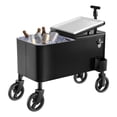 thumbnail image 1 of VEVOR 80 Quart Rolling Ice Chest Cart, with 2-Stage Telescopic Pull Handle and 2 Swivel Casters, Portable Table Beach Patio Party Bar Cold Drink Beverage, Outdoor Park Cart on Wheels, Black, 1 of 9