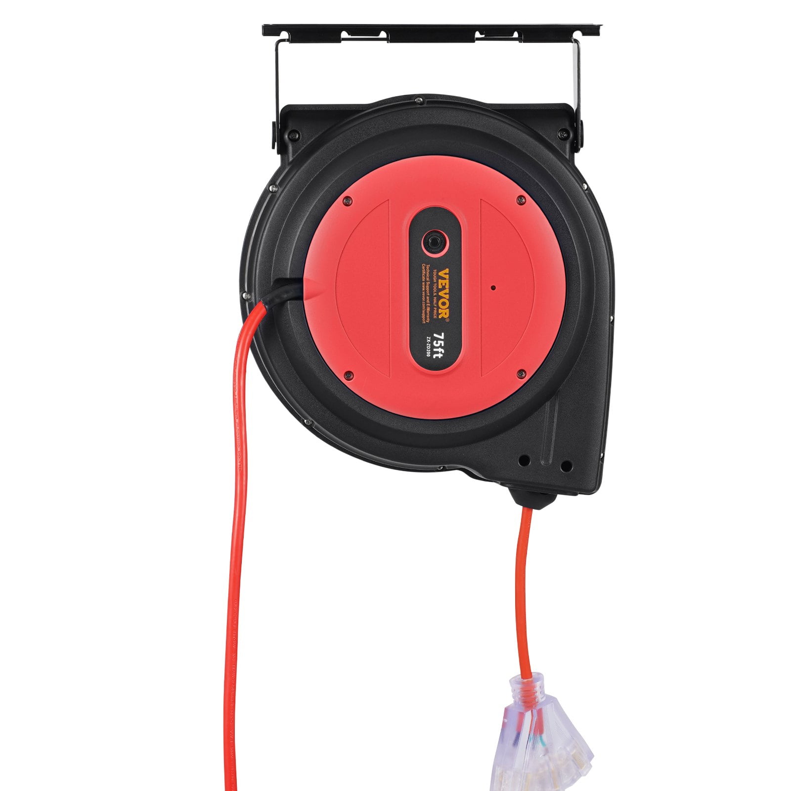 VEVOR 80ft Retractable Extension Cord Reel, 12AWG Power Cord Reel
