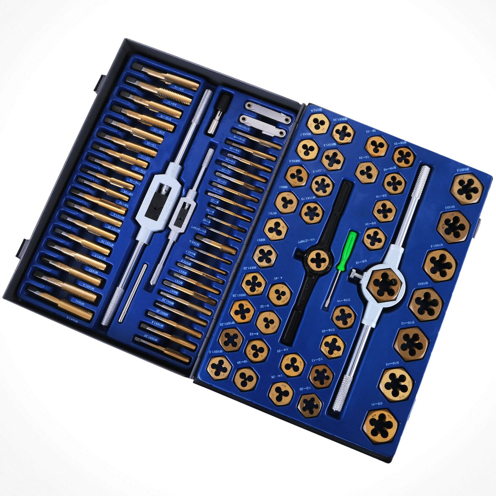 VEVOR 86 Piece Tap And Die Set Metric SAE Sizes M3 To M16 Includes vevor-86-piece-tap-and-die-set-metric-sae-sizes-m3-to-m16-includes