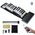 thumbnail image 1 of VEVOR 88 Keys Roll Up Keyboard Piano, 128 Rhythms, 128 Tones Portable Electric Digital Hand Roll Piano with Rechargeable Battery 2W Speaker LED Display 5 Ports MIDI Function, for Beginners Adults, 1 of 9