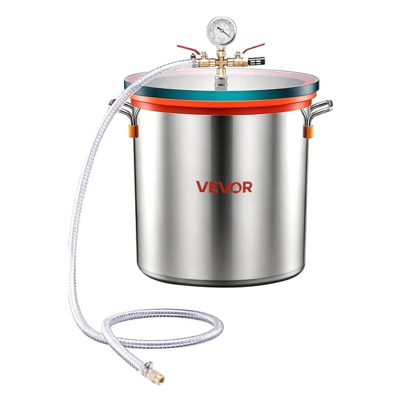 VEVOR 9 Gal Vacuum Chamber, Stainless Steel, Vacuum Degassing Chamber with Tempered Glass Lid, Hose, Air Filter, for Resin Casting, Stabilizing Wood, Degassing Silicone, Epoxies, Essential Oils