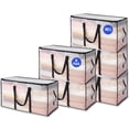 thumbnail image 1 of VEVOR 90L Large Storage Bags, 6 Pack Clothes Storage Bins, Foldable Closet Organizers Containers with Reinforced Handle, Plastic Storage Bags for Clothing, Blanket, Comforter, Bed Sheet, and Pillow, 1 of 9