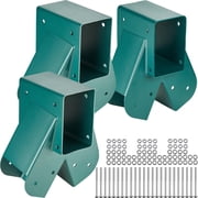 VEVOR A-Frame Middle Swing Set Brackets, Heavy Duty Carbon Steel Swing Set Hardware with Mounting Hardware, DIY Swing Set Bracket Swing Set Kit for 4x4 Legs & 4x6 Beam, Green 3 Pcs
