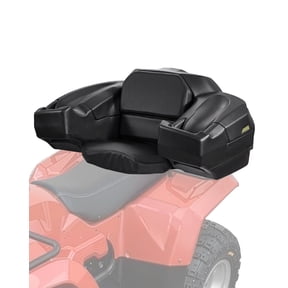 VEVOR ATV Rear Storage Box and Lounger, 95L ATV Cargo Box with Seat & Backrest, Waterproof LLDPE & Lockable Lounger Storage Box Fit Most ATVs with Rear Rack, Compatible with ATV, UTV, Can-Am Vehicles