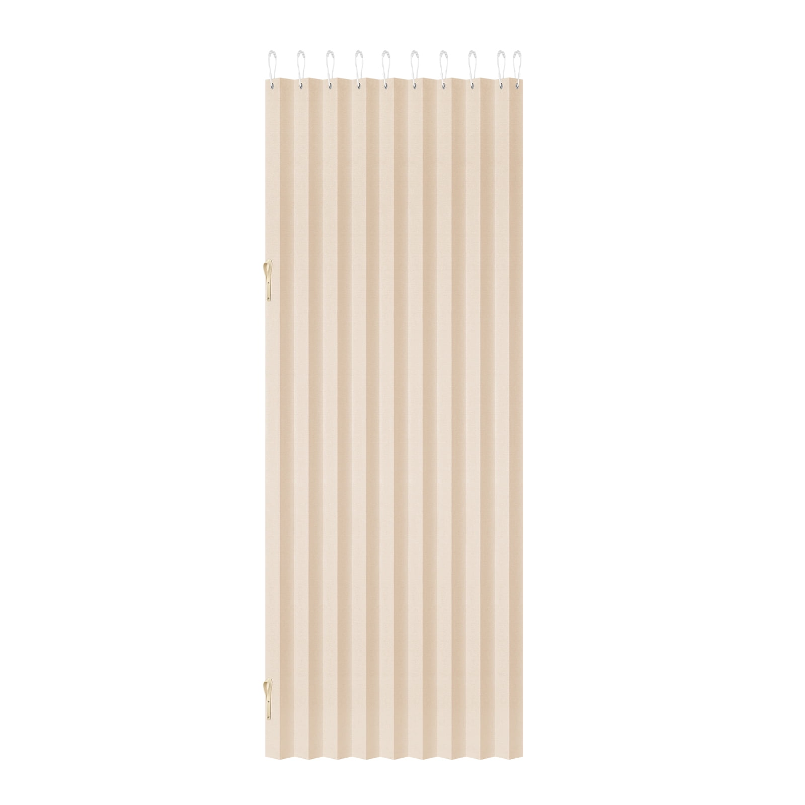 VEVOR Accordion Door, 47 x 78 inch, Blackout Fabric Folding Magnetic Door Curtain, with Hanging Hooks, Interior Room Divider for Doorways, Closets, Bedrooms, Bathrooms, Living Rooms, Beige, 1 Panel
