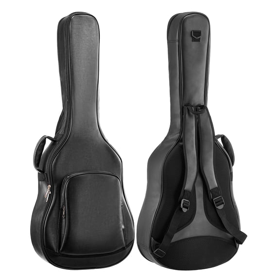 VEVOR Acoustic Guitar Hard Case, 47.1 Inch, Hard-Shell Protective Travel Carrying Case with Accessory Compartment, Foam Padding, Portable Handle, Shoulder Straps, for 41 Inch Acoustic Guitars, Black
