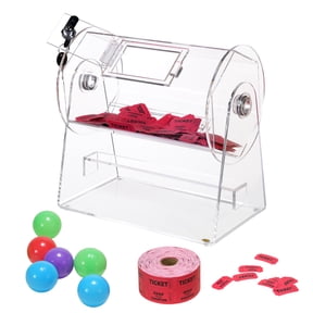 VEVOR Acrylic Raffle Drum, Professional Raffle Ticket Spinning Cage with 2 Keys,Transparent Lottery Spinning Drawing,Holds 2500 Tickets or 100 Raffle Balls,Raffle Ticket Box for Lottery Games Bingo