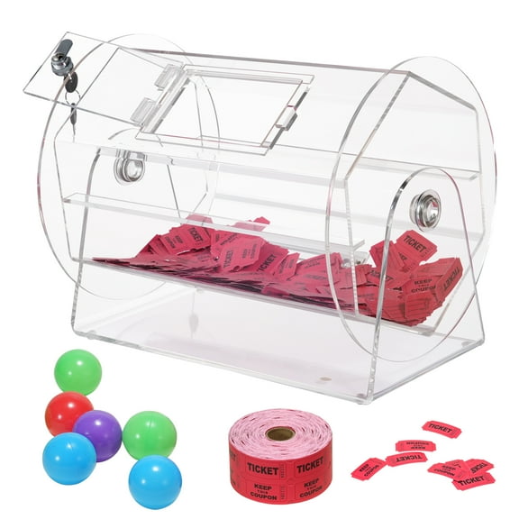 VEVOR Acrylic Raffle Drum,Professional Raffle Ticket Spinning Cage with 2 Keys,Transparent Lottery Spinning Drawing, Holds 5000 Tickets or 200 Raffle Balls,Raffle Ticket Box for Lottery Games Bingo