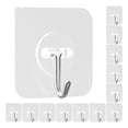 thumbnail image 1 of VEVOR Adhesive Hooks, 12 Pack Self-Adhesive Towel Coat Hooks, Heavy-Duty Wall Hook Hold 15 lbs (Max), Stainless Steel Sticky Hanger, for Bathroom, Kitchen, Hanging Towel, Coat & Keys (Transparent), 1 of 9