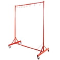 thumbnail image 1 of VEVOR Adjustable Painting Rack 5ft-7ft - Automotive Paint Stand with 8 Hooks, Swiveling Wheels, Red Finish, 1 of 11