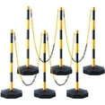 thumbnail image 1 of VEVOR Adjustable Traffic Delineator Post Cones,6 Pack, Traffic Safety Delineator Barrier with Fillable Base 8FT Chain, for Traffic Control Warning Parking Lot Construction Caution Roads, Yellow&Black, 1 of 9