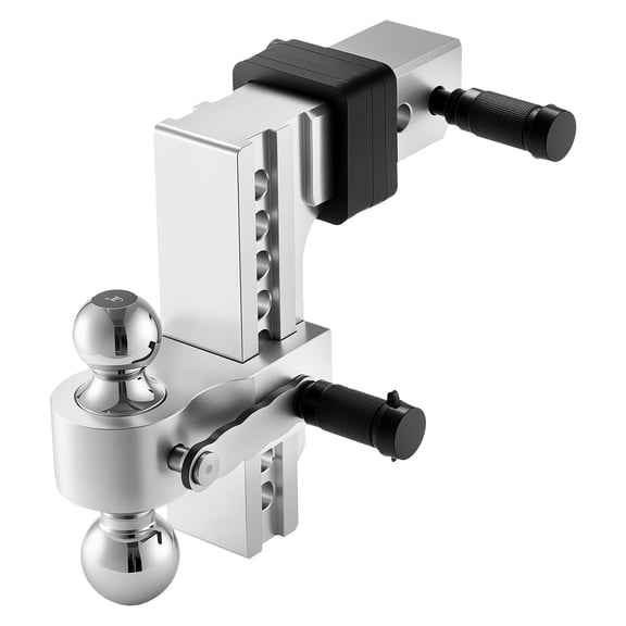 VEVOR Adjustable Trailer Hitch, 8-Inch Drop Hitch, Tri-Ball Mount for 2.5-Inch Hitch Receiver, Trailer Ball Size 1-7/8", 2" & 2-5/16", Max 18500 lbs Ball Hitch, Towing Hitch for RVs, ATVs, and Trucks