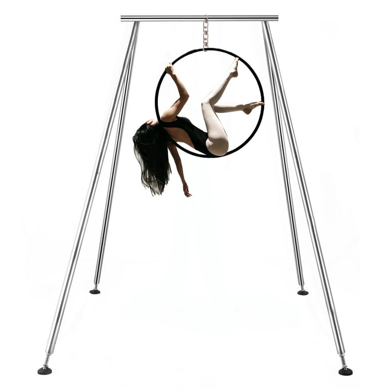 VEVOR Aerial Yoga Frame, Portable Yoga Swing Stand, Max 250kg/551lbs  2.93m/115” Steel Pipe Inversion Yoga Swing Stand Yoga Rig Yoga Sling  Inversion