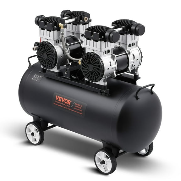 VEVOR Air Compressor, 20 Gallon Steel Tank, 4HP 10.6 CFM@90 PSI Oil Free Air Compressor & Max. 125PSI Pressure, 78dB Ultra Quiet Portable Compressor, for Auto Repair, Tire Inflation, Spray Painting