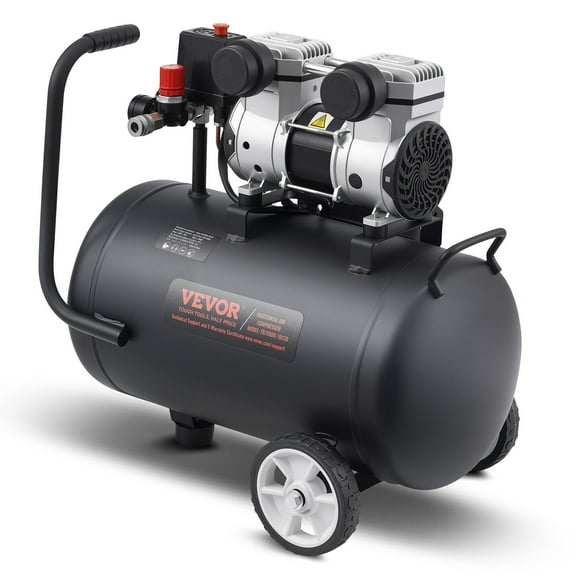 VEVOR Air Compressor, 8 Gallon Steel Tank, 1HP 2.2 CFM@90 PSI Oil Free Air Compressor & Max. 120PSI Pressure, 80dB Ultra Quiet Portable Compressor, for Auto Repair, Tire Inflation, Spray Painting