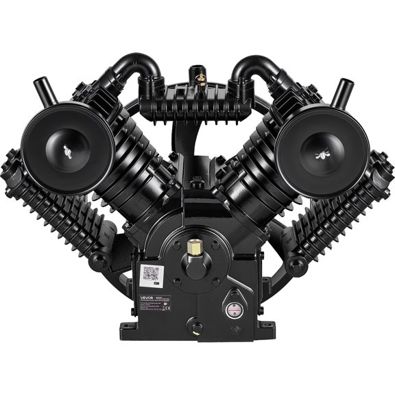 VEVOR Air Compressor Pump Head, 10HP 30CFM, 4-Cylinder Oil Lubricated Air Compressor Pump Head, Dual Stage Cast Iron Replacement Head with Max 175PSI Pressure for Woodworking Auto Repair