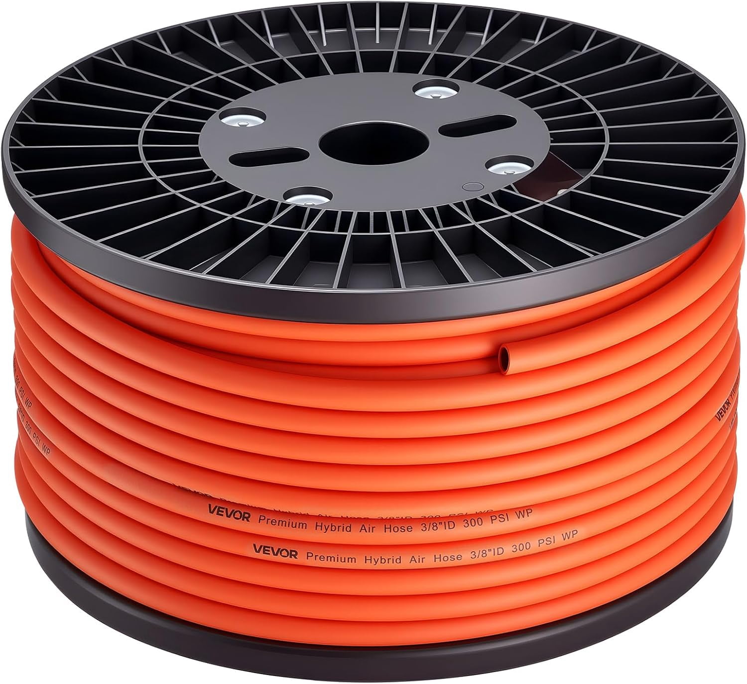 VEVOR Air Hose, 3/8'' x 250FT Hybrid Air Compressor Hose, 300 PSI Kink-Resistant Pneumatic Hoses with Three-Layer Construction for Auto & Home DIY Projetcs, All-Weather Flexibility (No Fittings)