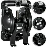 VEVOR Air-Operated Double Diaphragm Pump 1 inch Inlet Outlet Aluminum 35 GPM Max 120PSI for Chemical Industrial Use, QBY4-25LF46-1inch-35