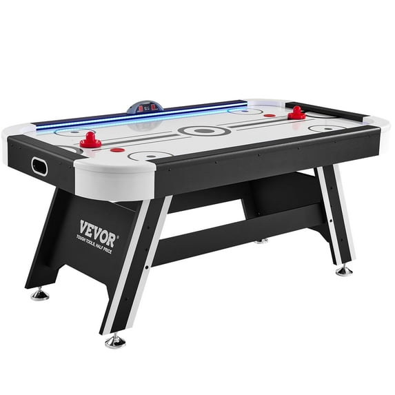 VEVOR Air-Powered Hockey Table, 72" Indoor Hockey Table for Kids and Adults, LED Sports Hockey Game with 2 Pucks, 2 Pushers, and Electronic Score System, Arcade Gaming Set