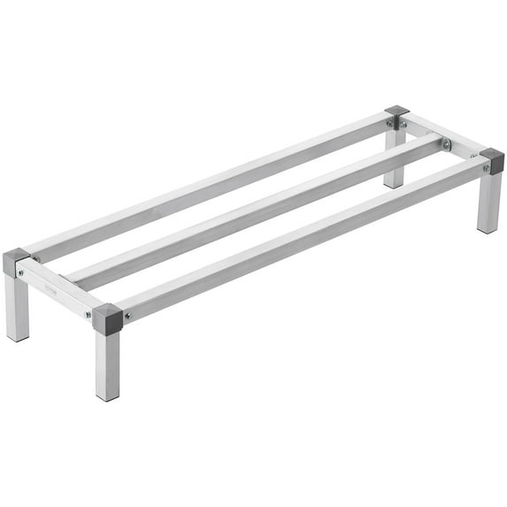 VEVOR Aluminum Dunnage Rack, 48” x 14” Commercial Food Floor Rack, 8” Off the Floor, 1000 lbs Capacity All-Welded Aluminum Storage Rack, for Storage in Restaurants, Kitchens, Garages and Vehicles