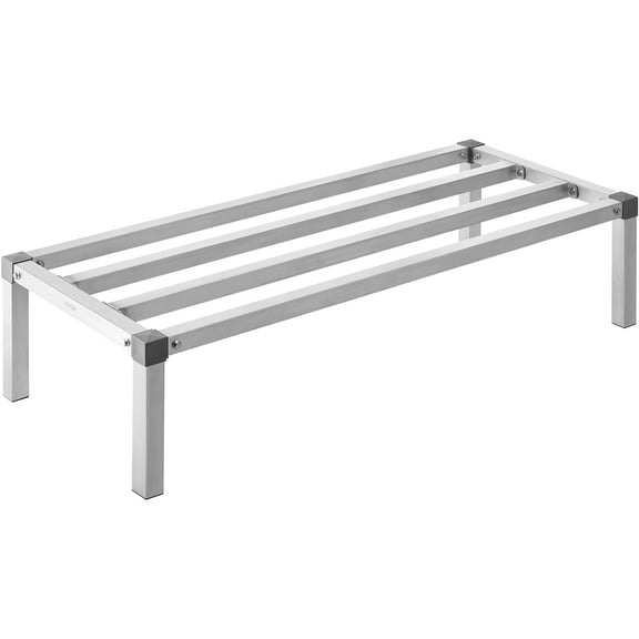 VEVOR Aluminum Dunnage Rack, 48 x 20 Commercial Food Floor Rack, 12 Off the Floor, 1000 lbs Capacity All-Welded Aluminum Storage Rack, for Storage in Restaurants, Kitchens, Garages and Vehicles